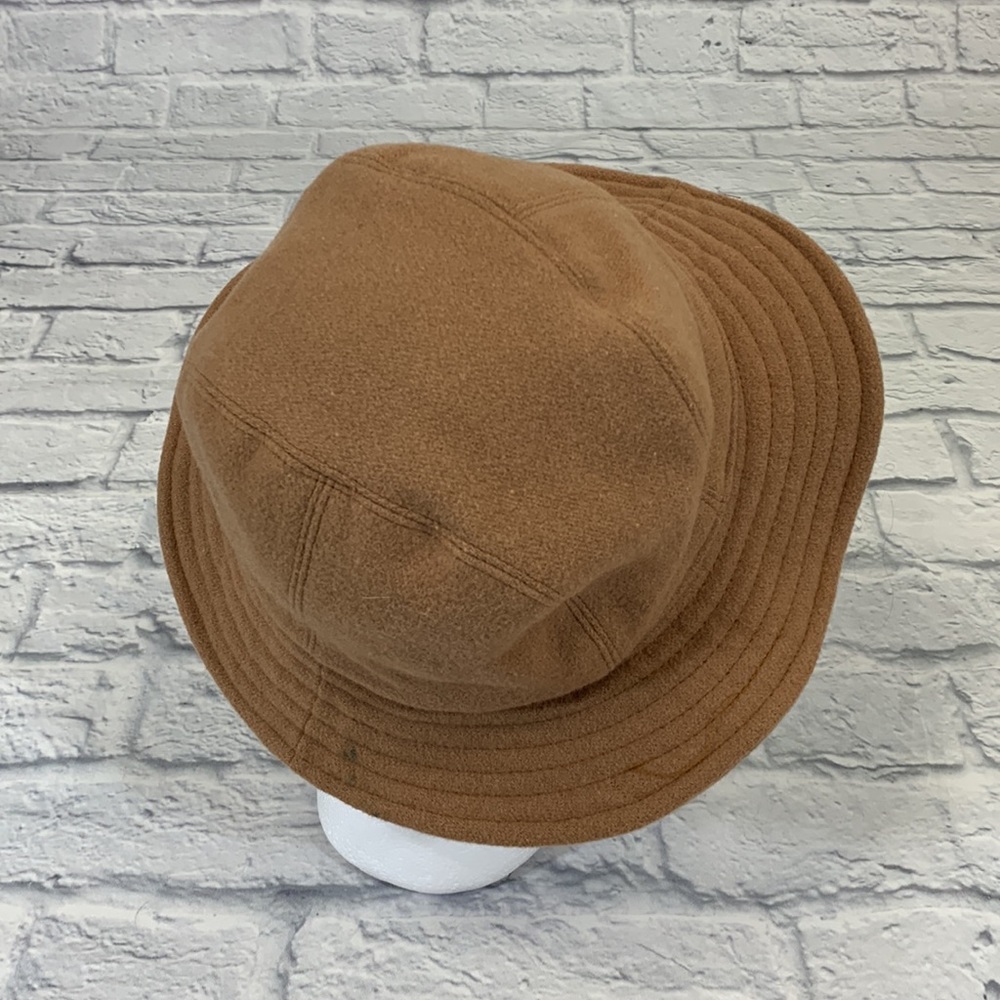 Banana Republic Wool Laine Bucket Hat Brown& tan Made in Italy Lined - Picture 3 of 11